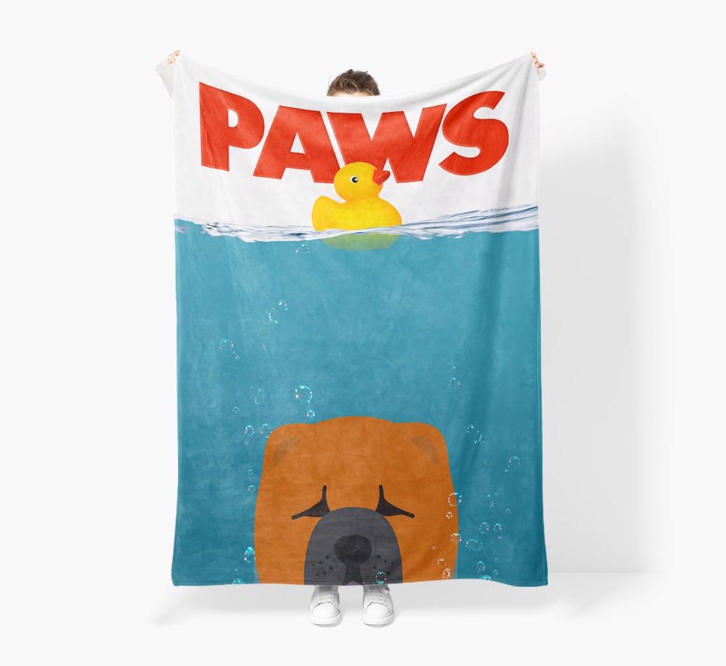 'Paws' - Personalized {breedFullName} Blanket: Premium Sherpa Fleece