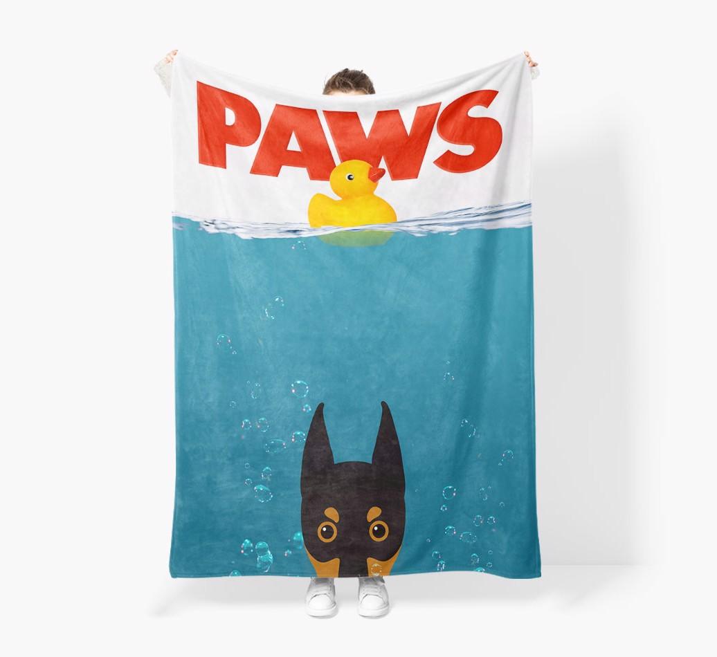 'Paws' - Personalized {breedFullName} Blanket: Premium Sherpa Fleece