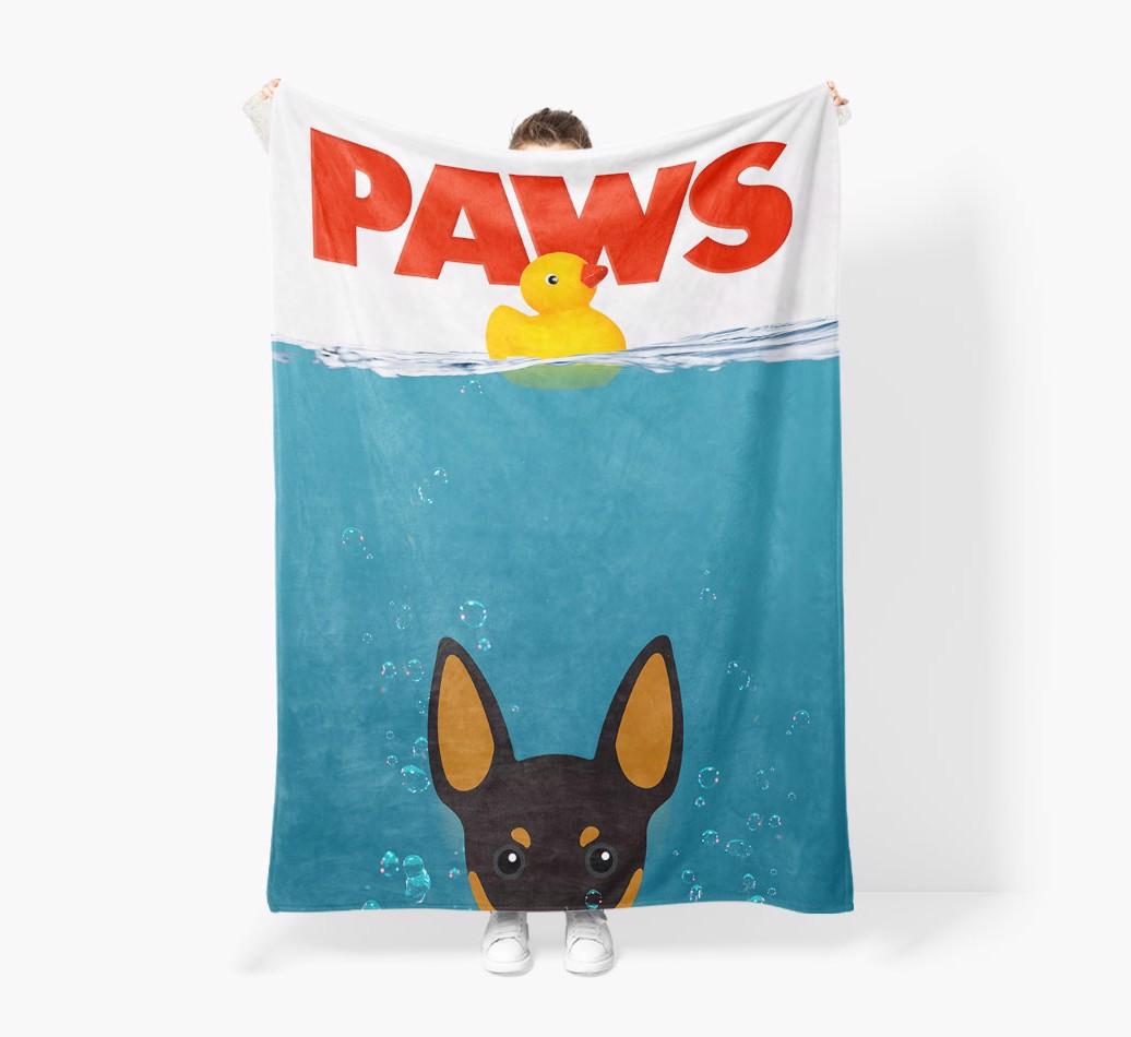 'Paws' - Personalized {breedFullName} Blanket: Premium Sherpa Fleece