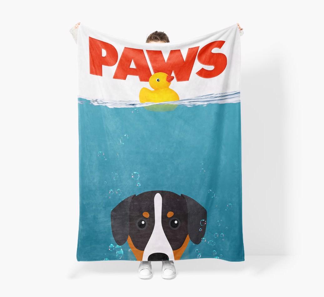 'Paws' - Personalized {breedFullName} Blanket: Premium Sherpa Fleece
