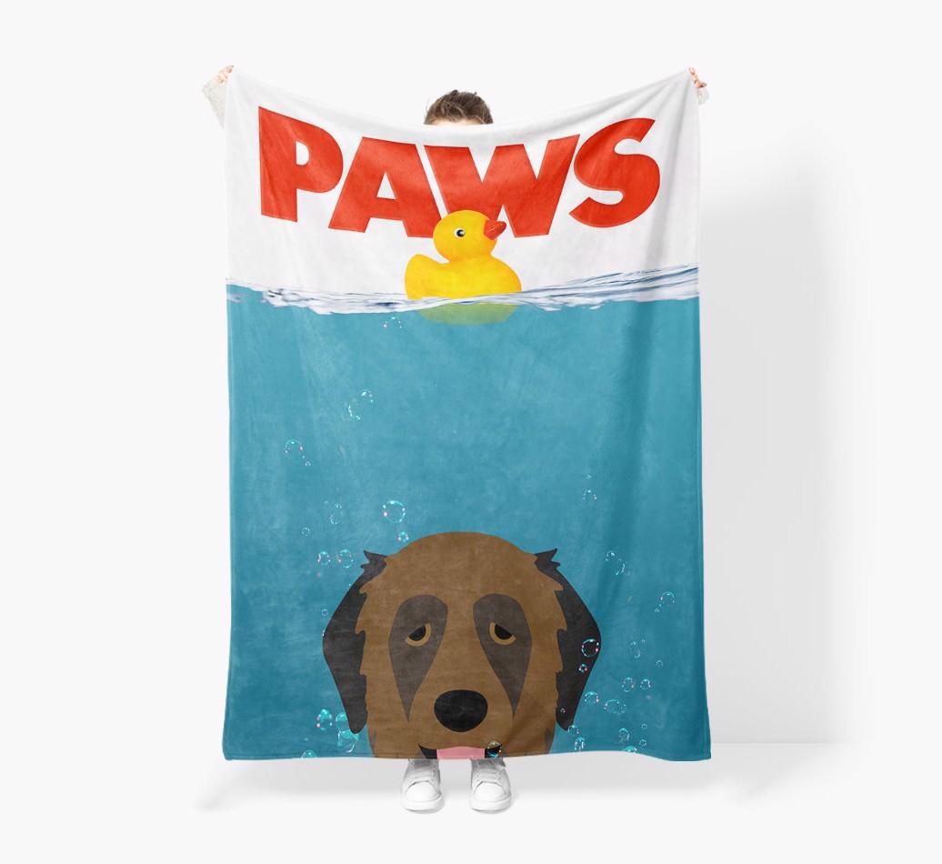 'Paws' - Personalized {breedFullName} Blanket: Premium Sherpa Fleece