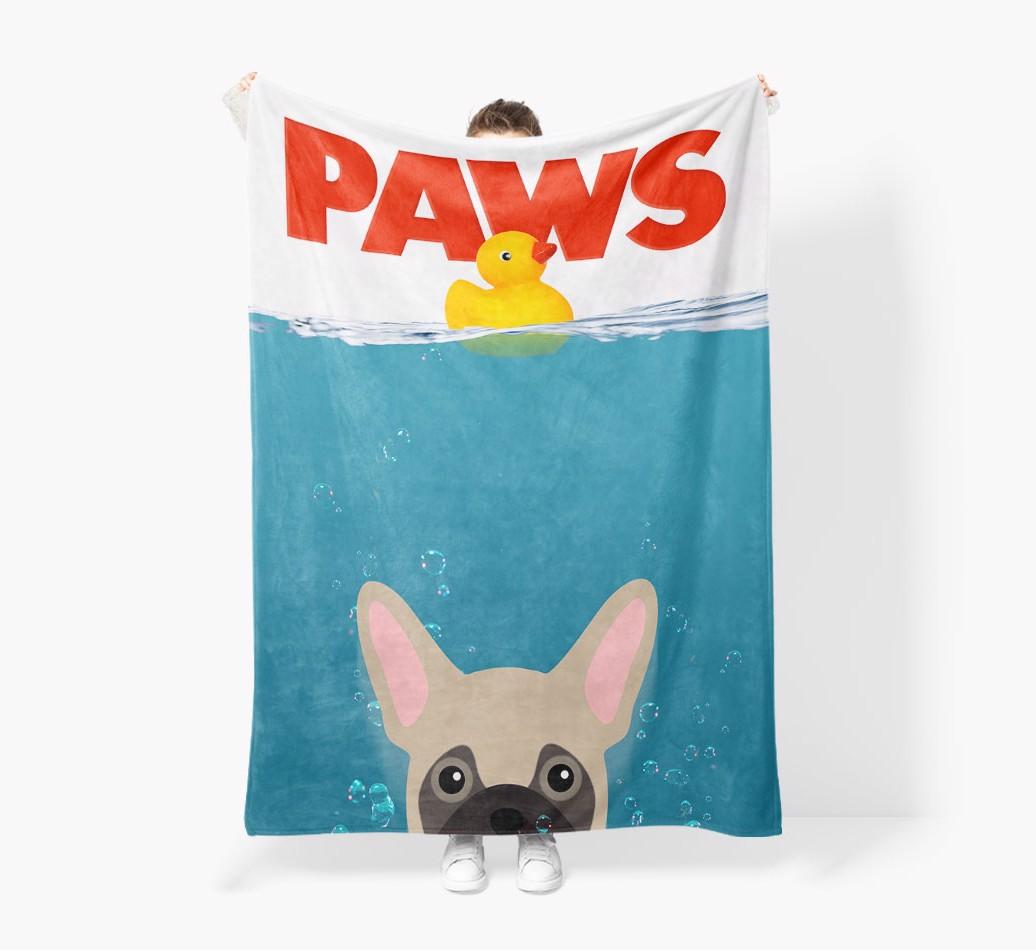 'Paws' - Personalized {breedFullName} Blanket: Premium Sherpa Fleece