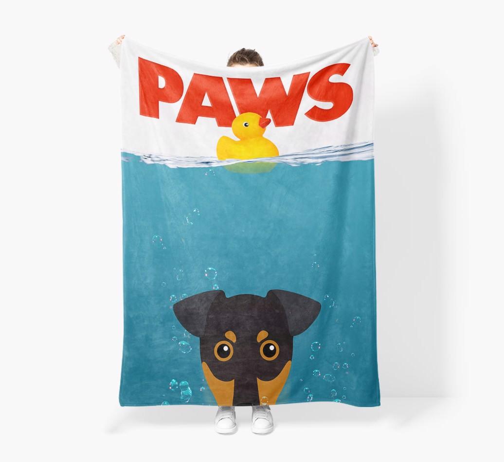 'Paws' - Personalized {breedFullName} Blanket: Premium Sherpa Fleece