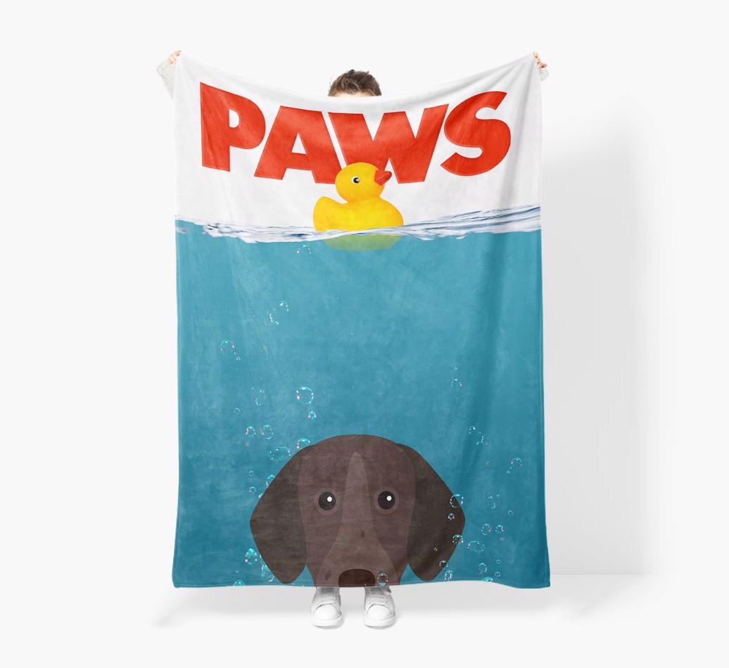 'Paws' - Personalized {breedFullName} Blanket: Premium Sherpa Fleece