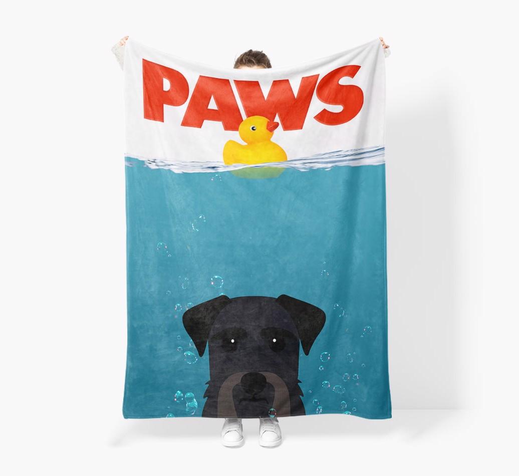 'Paws' - Personalized {breedFullName} Blanket: Premium Sherpa Fleece