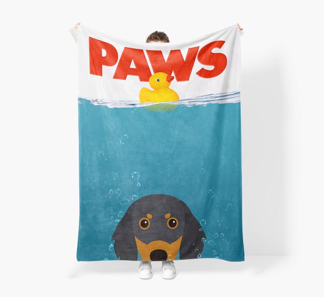 'Paws' - Personalized {breedFullName} Blanket: Premium Sherpa Fleece