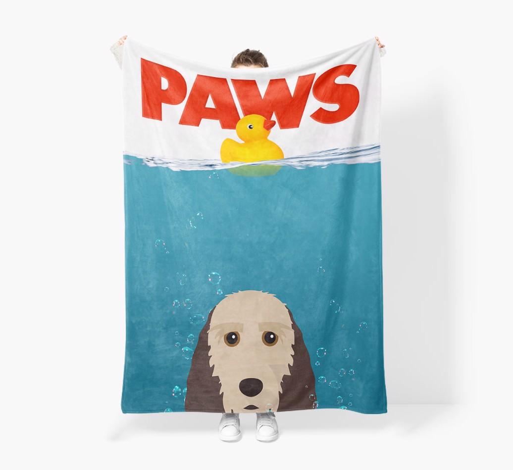 'Paws' - Personalized {breedFullName} Blanket: Premium Sherpa Fleece