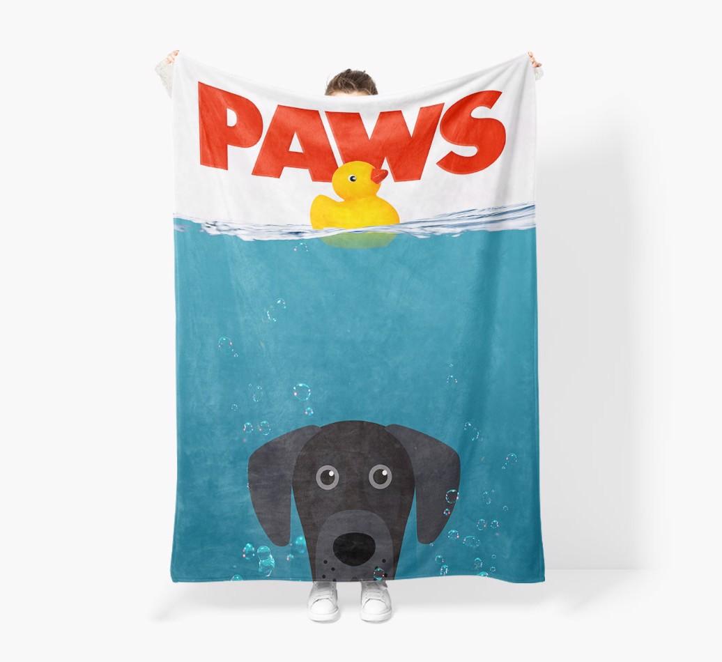 'Paws' - Personalized {breedFullName} Blanket: Premium Sherpa Fleece