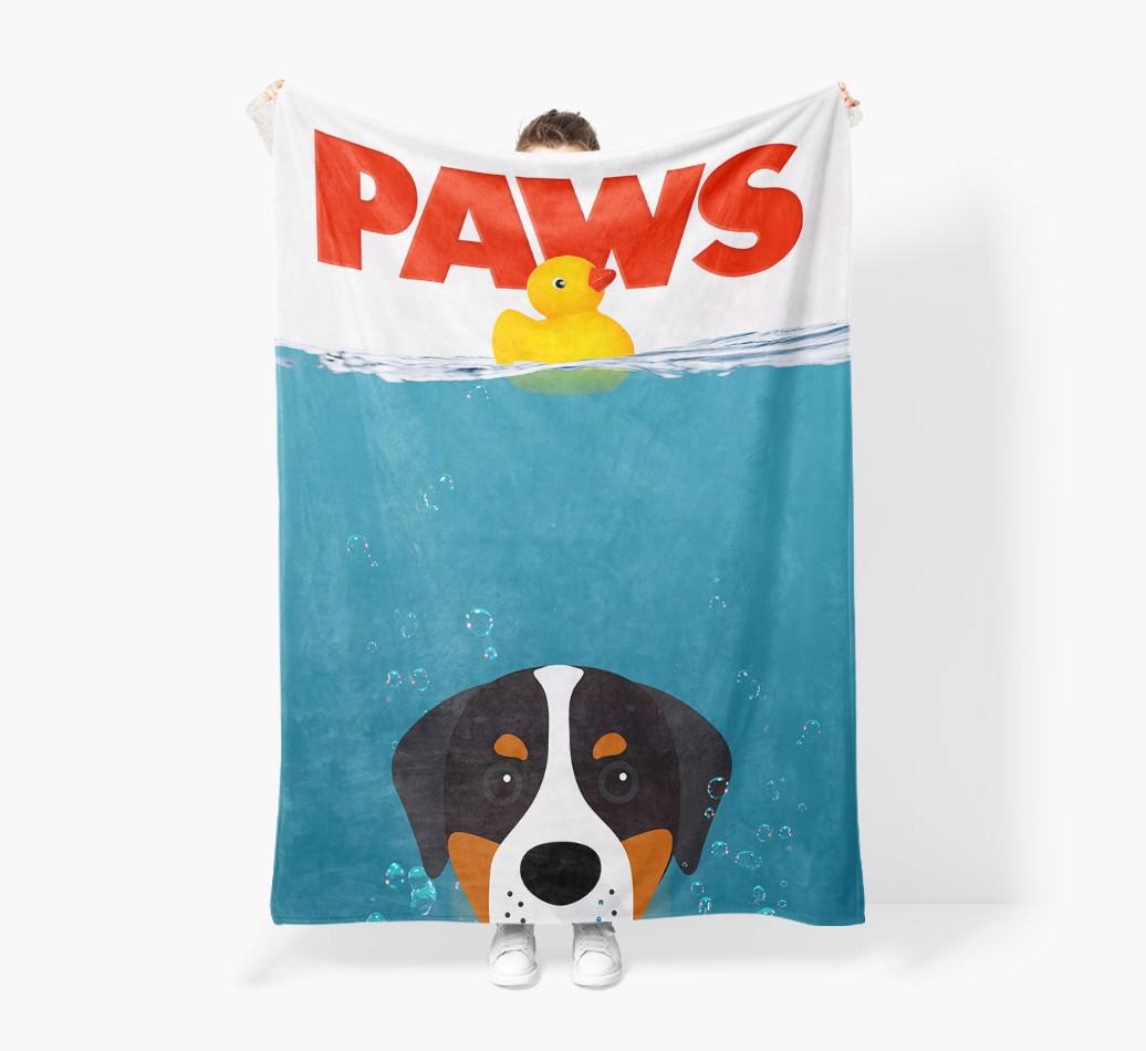 'Paws' - Personalized {breedFullName} Blanket: Premium Sherpa Fleece