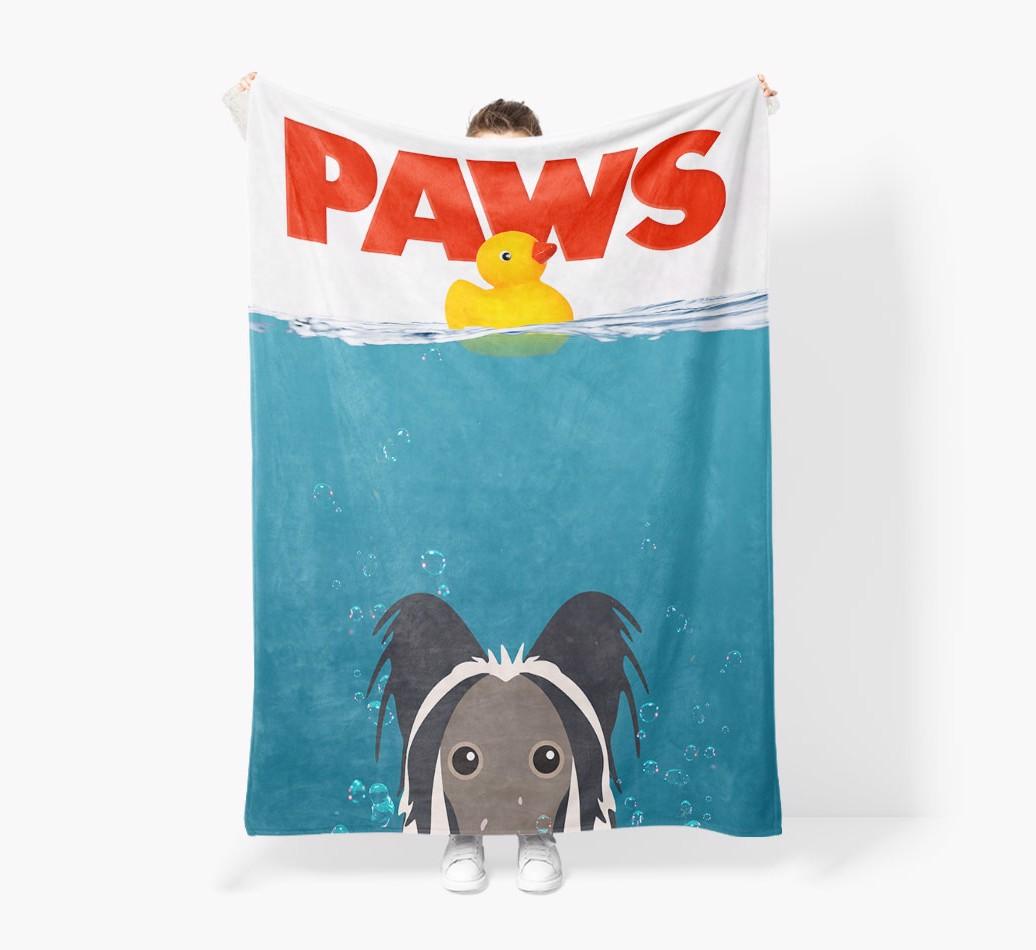 'Paws' - Personalized {breedFullName} Blanket: Premium Sherpa Fleece