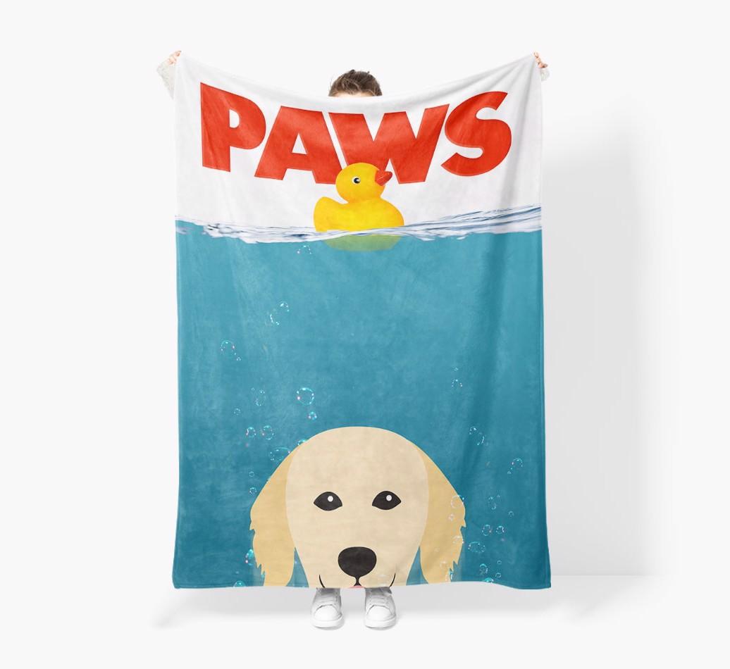 'Paws' - Personalized {breedFullName} Blanket: Premium Sherpa Fleece