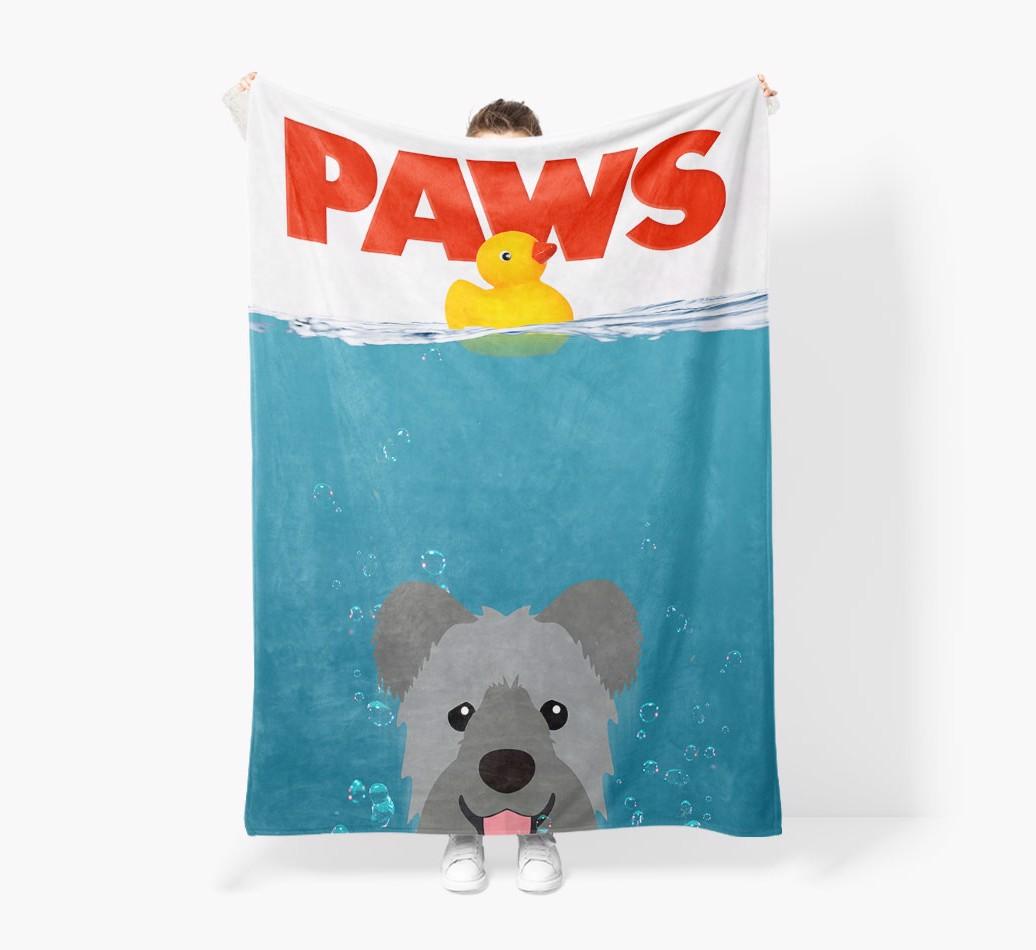 'Paws' - Personalized {breedFullName} Blanket: Premium Sherpa Fleece