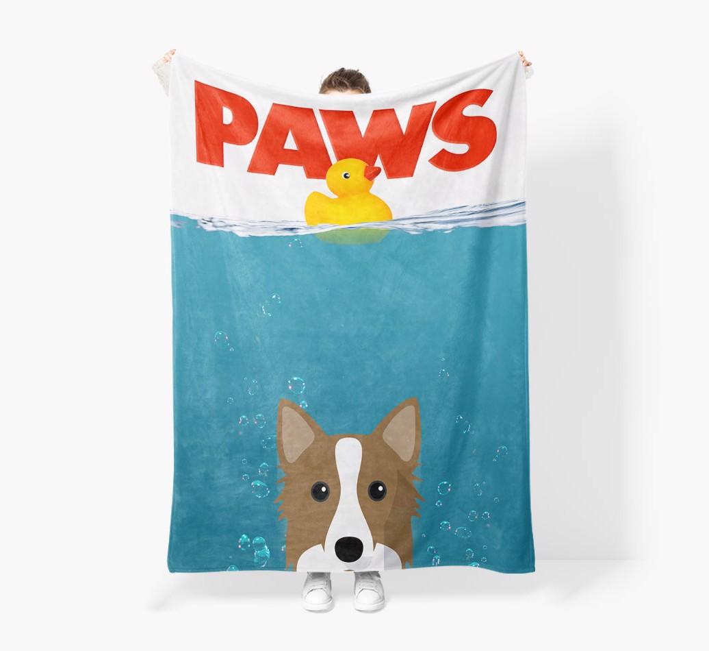 'Paws' - Personalized {breedFullName} Blanket: Premium Sherpa Fleece