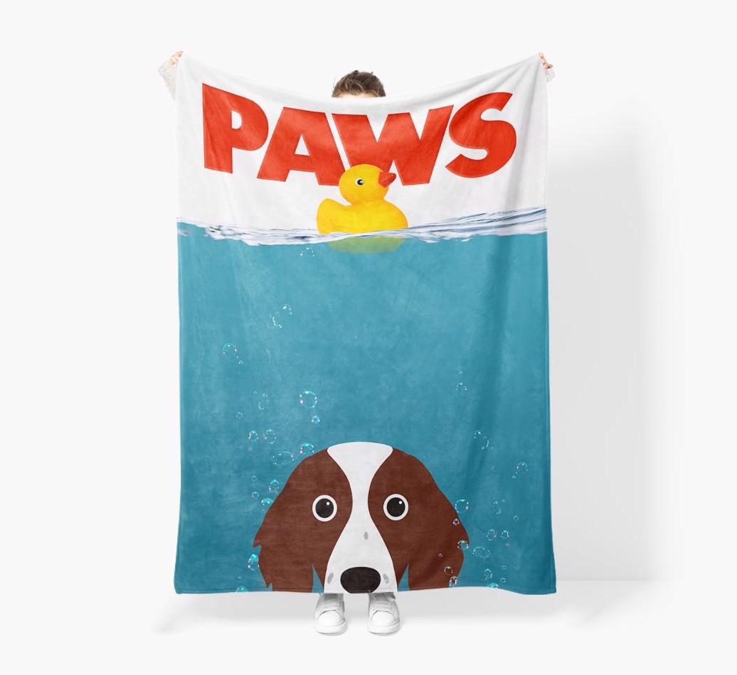 'Paws' - Personalized {breedFullName} Blanket: Premium Sherpa Fleece