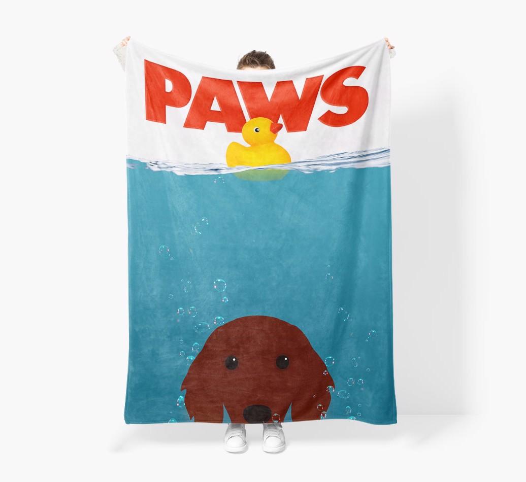'Paws' - Personalized {breedFullName} Blanket: Premium Sherpa Fleece