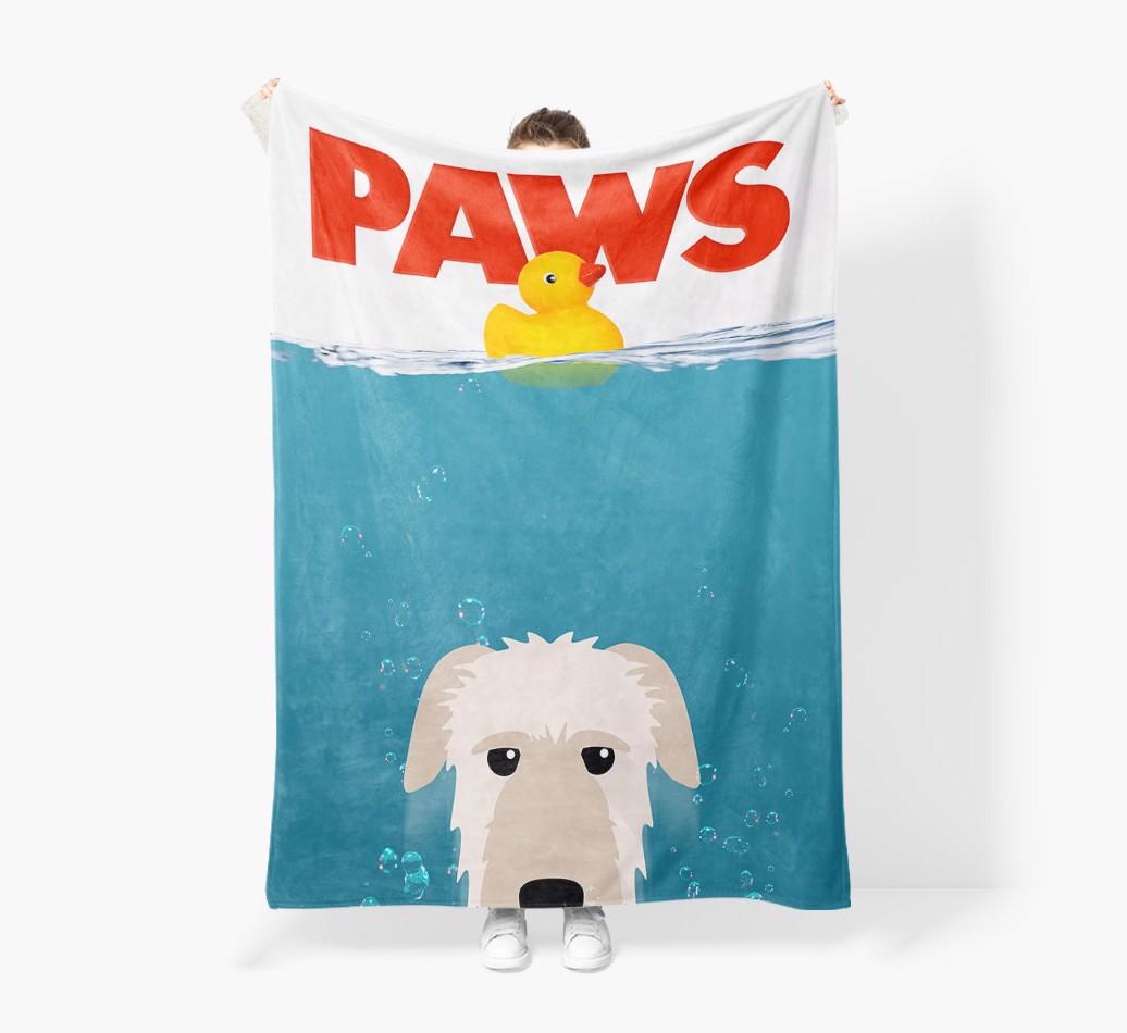 'Paws' - Personalized {breedFullName} Blanket: Premium Sherpa Fleece