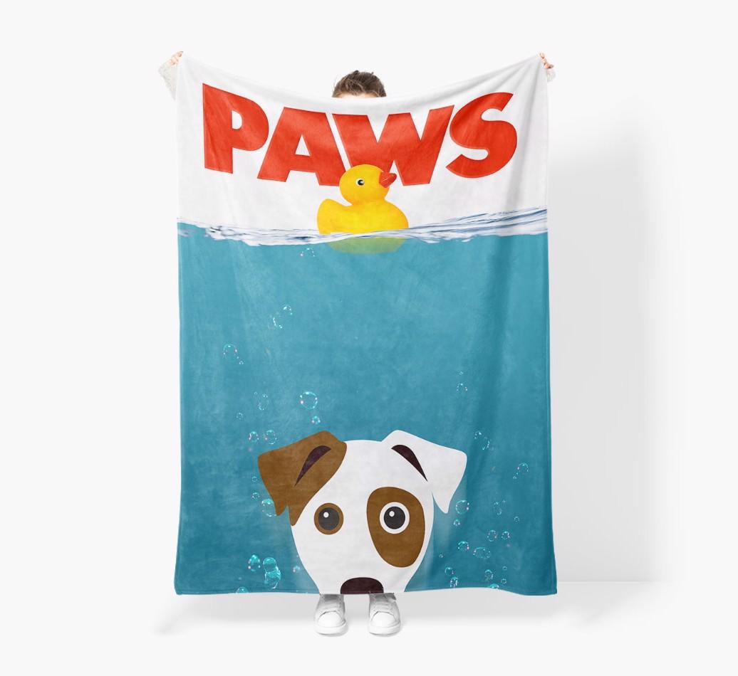 'Paws' - Personalized {breedFullName} Blanket: Premium Sherpa Fleece