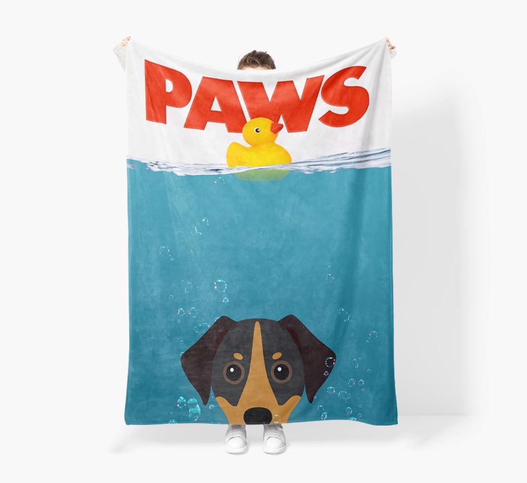 'Paws' - Personalized {breedFullName} Blanket: Premium Sherpa Fleece