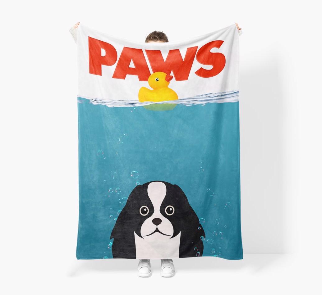 'Paws' - Personalized {breedFullName} Blanket: Premium Sherpa Fleece