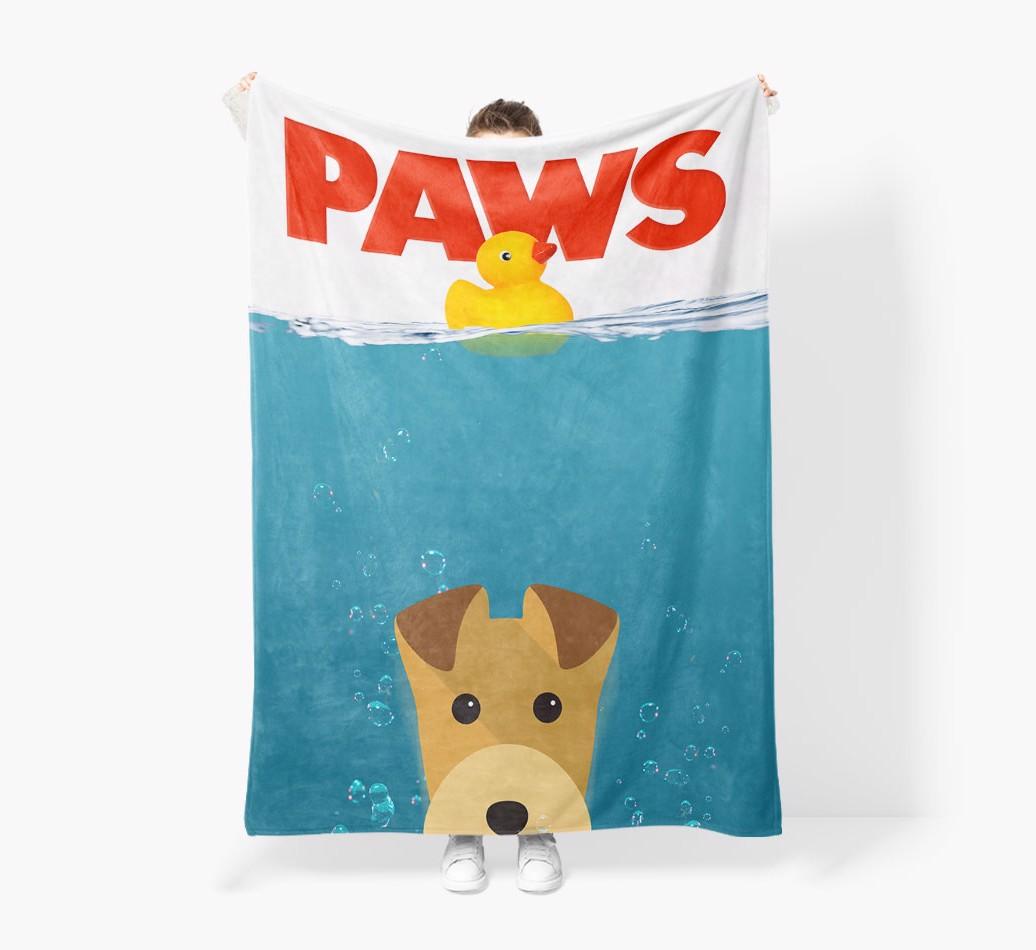 'Paws' - Personalized {breedFullName} Blanket: Premium Sherpa Fleece