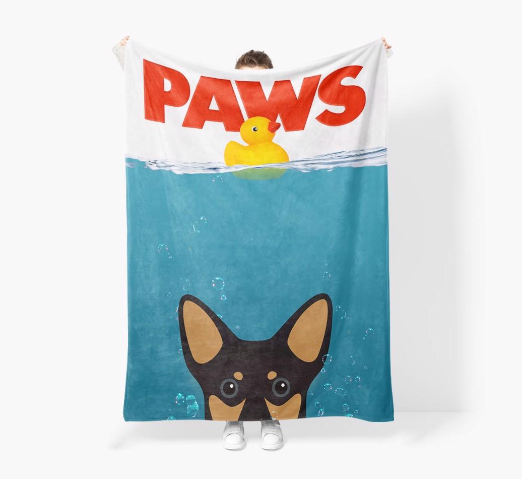 'Paws' - Personalized {breedFullName} Blanket: Premium Sherpa Fleece