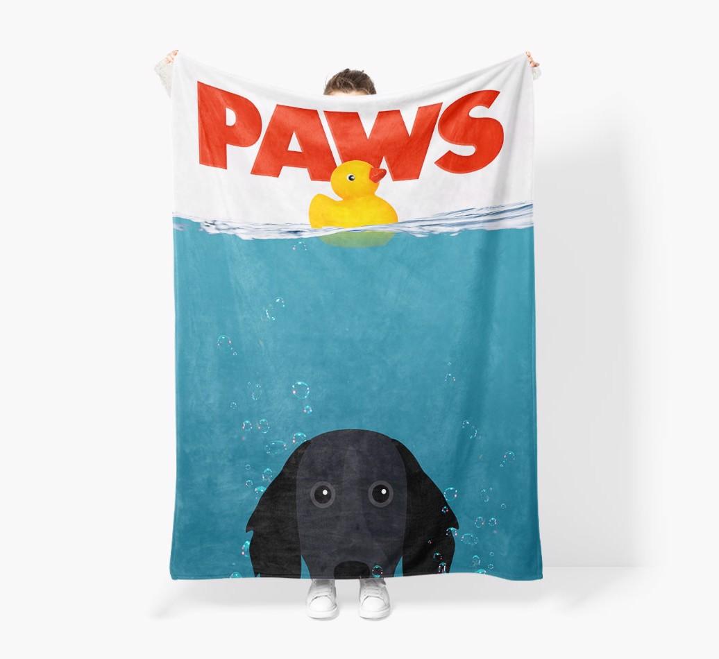'Paws' - Personalized {breedFullName} Blanket: Premium Sherpa Fleece