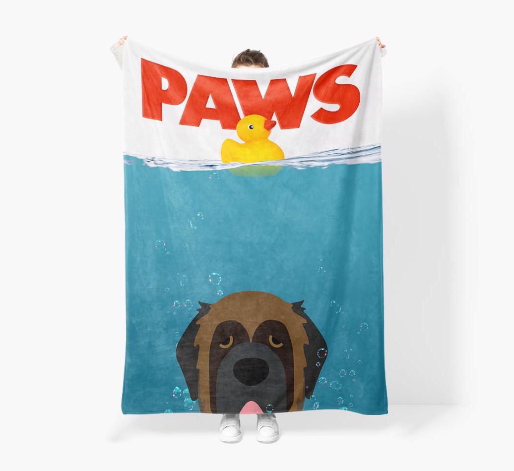 'Paws' - Personalized {breedFullName} Blanket: Premium Sherpa Fleece