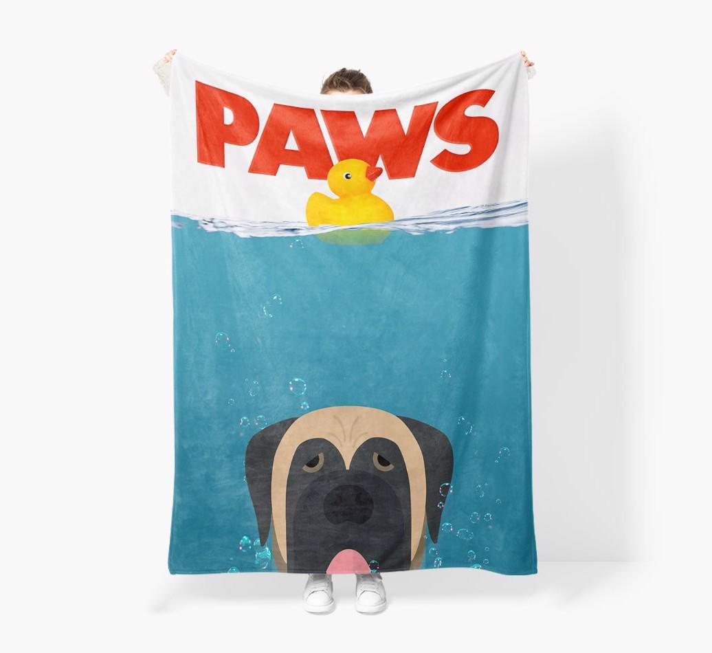 'Paws' - Personalized {breedFullName} Blanket: Premium Sherpa Fleece