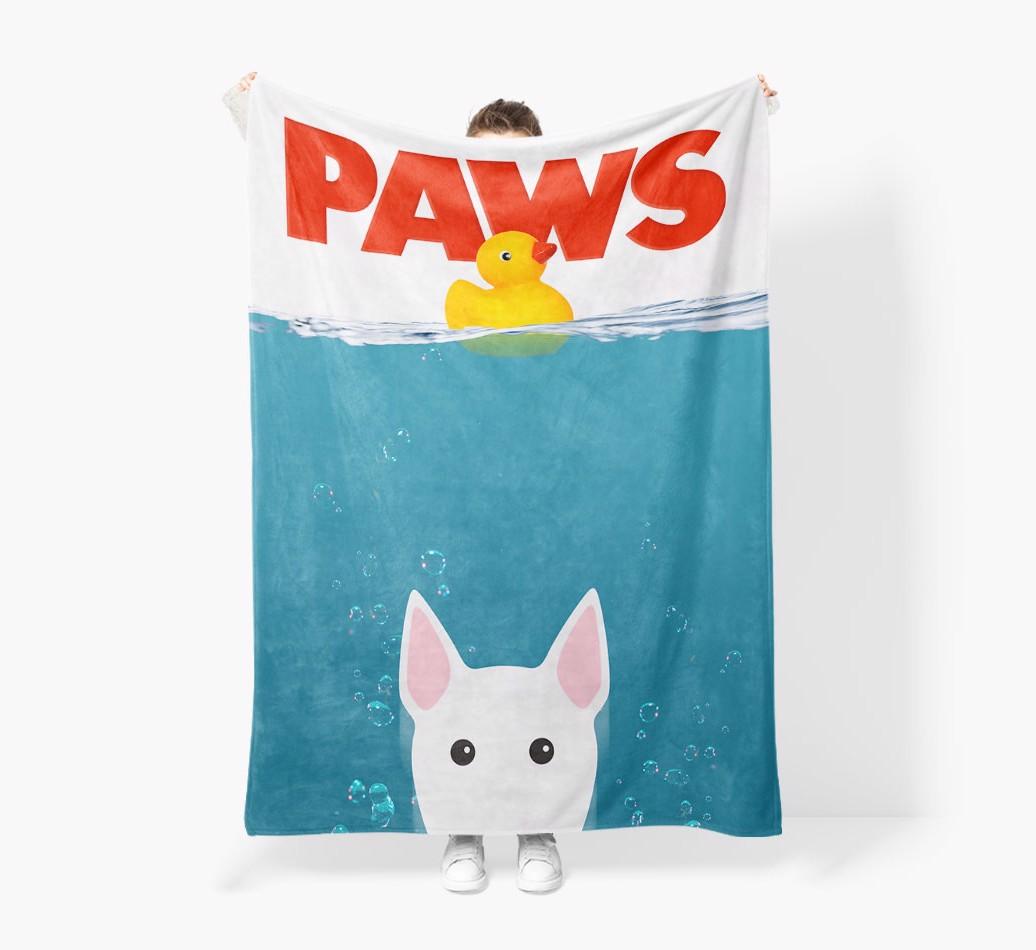'Paws' - Personalized {breedFullName} Blanket: Premium Sherpa Fleece