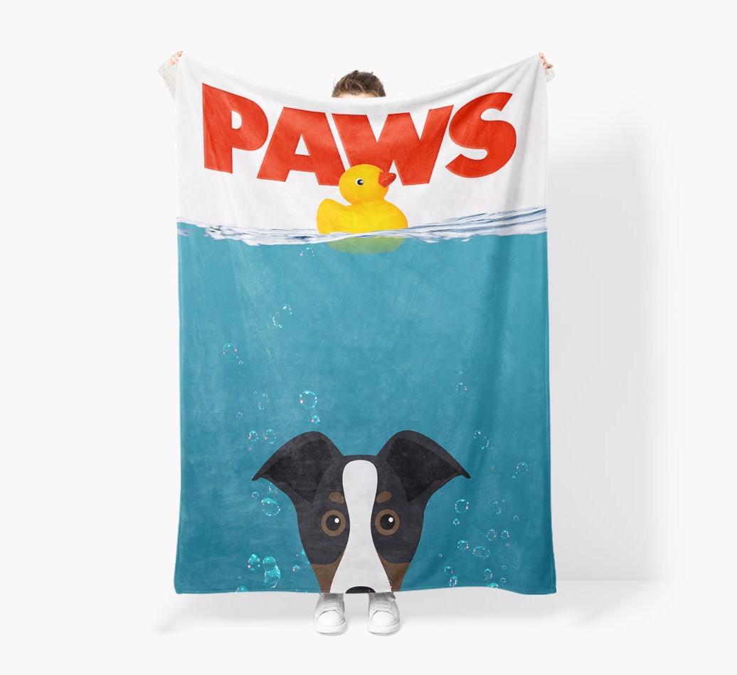 'Paws' - Personalized {breedFullName} Blanket: Premium Sherpa Fleece