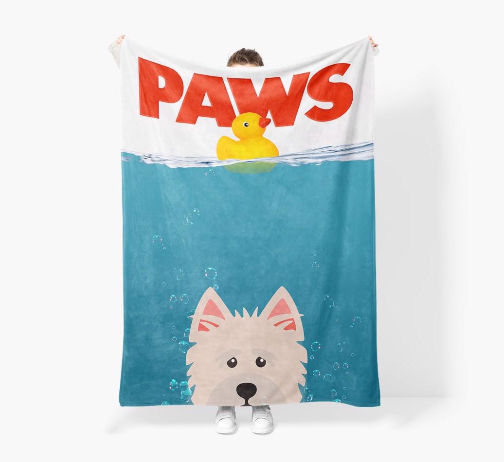 'Paws' - Personalized {breedFullName} Blanket: Premium Sherpa Fleece