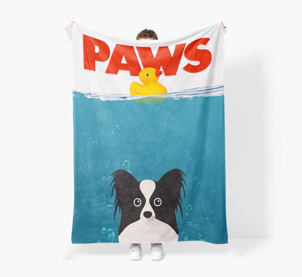 'Paws' - Personalized {breedFullName} Blanket: Premium Sherpa Fleece