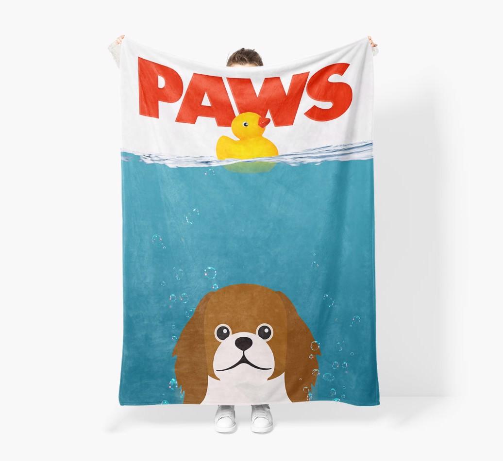 'Paws' - Personalized {breedFullName} Blanket: Premium Sherpa Fleece