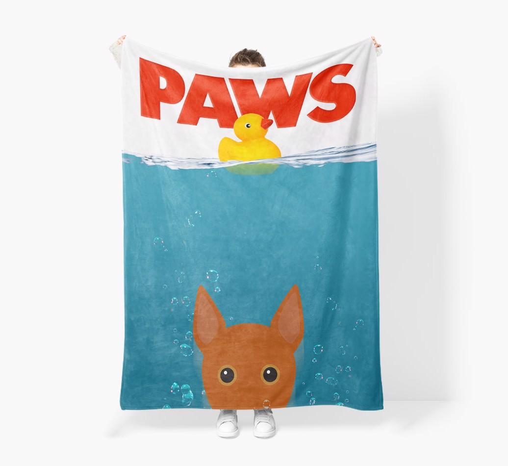 'Paws' - Personalized {breedFullName} Blanket: Premium Sherpa Fleece