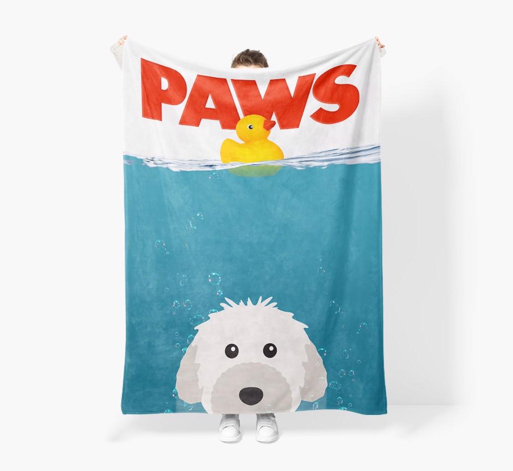 'Paws' - Personalized {breedFullName} Blanket: Premium Sherpa Fleece
