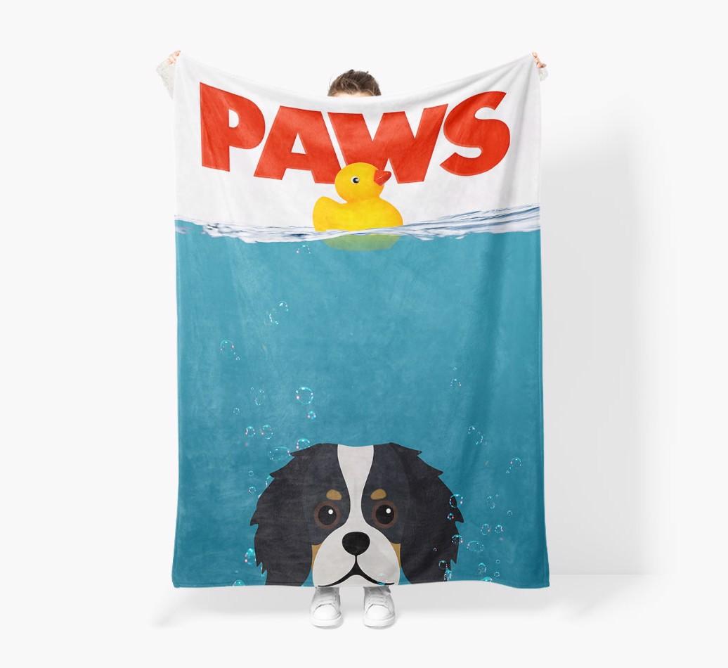 'Paws' - Personalized {breedFullName} Blanket: Premium Sherpa Fleece