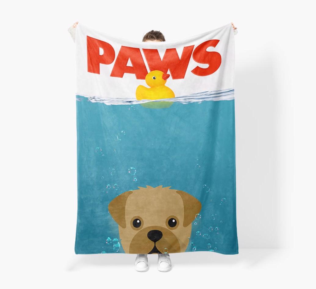 'Paws' - Personalized {breedFullName} Blanket: Premium Sherpa Fleece
