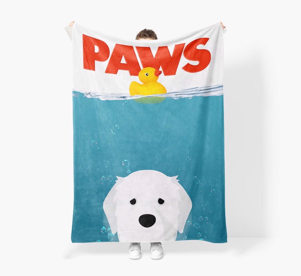 'Paws' - Personalized {breedFullName} Blanket: Premium Sherpa Fleece
