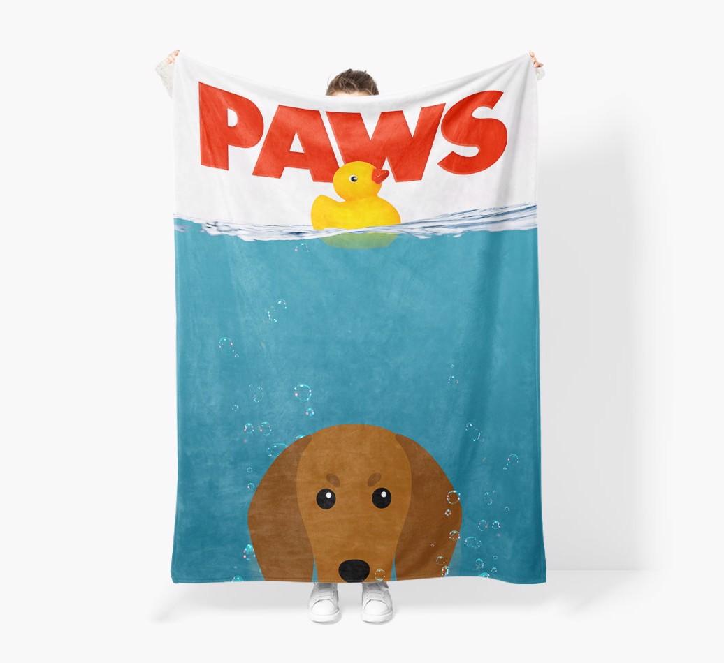'Paws' - Personalized {breedFullName} Blanket: Premium Sherpa Fleece