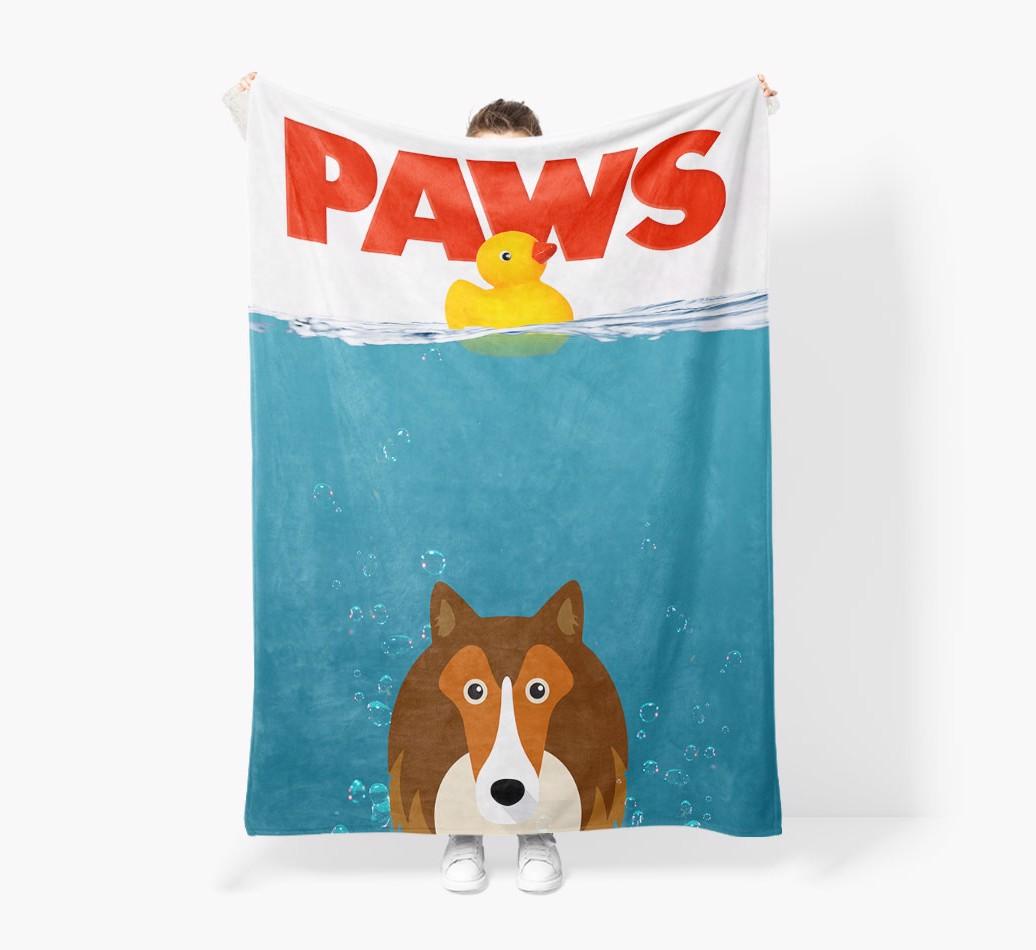 'Paws' - Personalized {breedFullName} Blanket: Premium Sherpa Fleece
