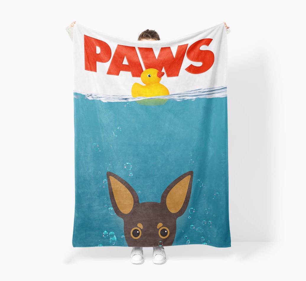 'Paws' - Personalized {breedFullName} Blanket: Premium Sherpa Fleece