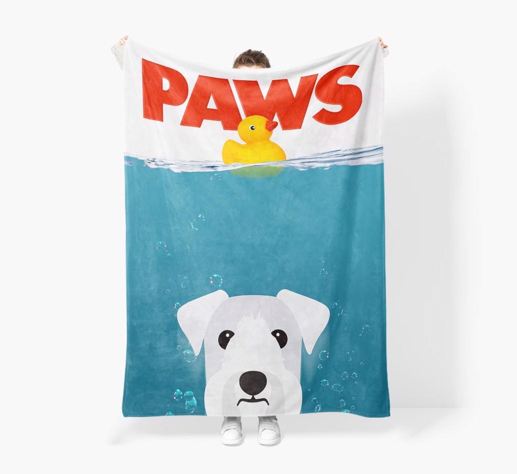 'Paws' - Personalized {breedFullName} Blanket: Premium Sherpa Fleece