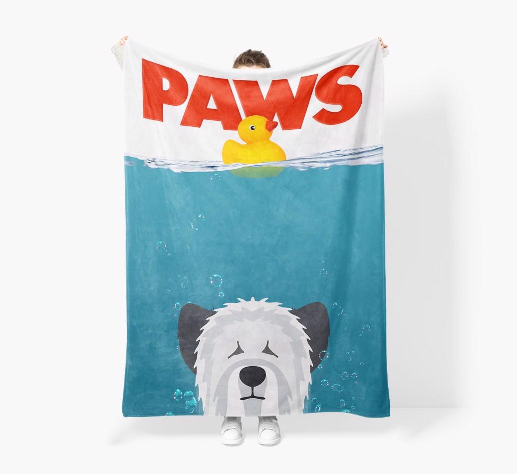 'Paws' - Personalized {breedFullName} Blanket: Premium Sherpa Fleece