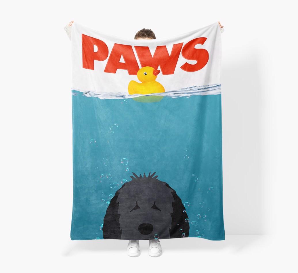 'Paws' - Personalized {breedFullName} Blanket: Premium Sherpa Fleece