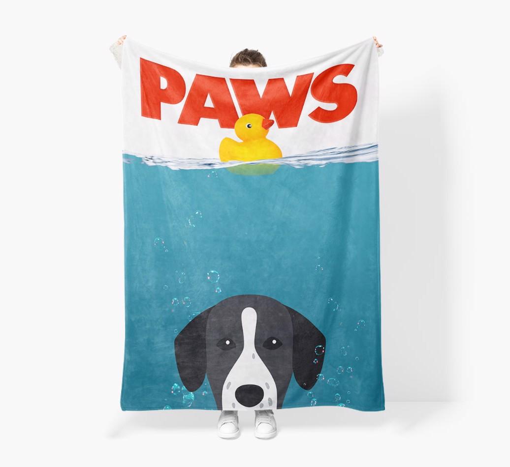 'Paws' - Personalized {breedFullName} Blanket: Premium Sherpa Fleece