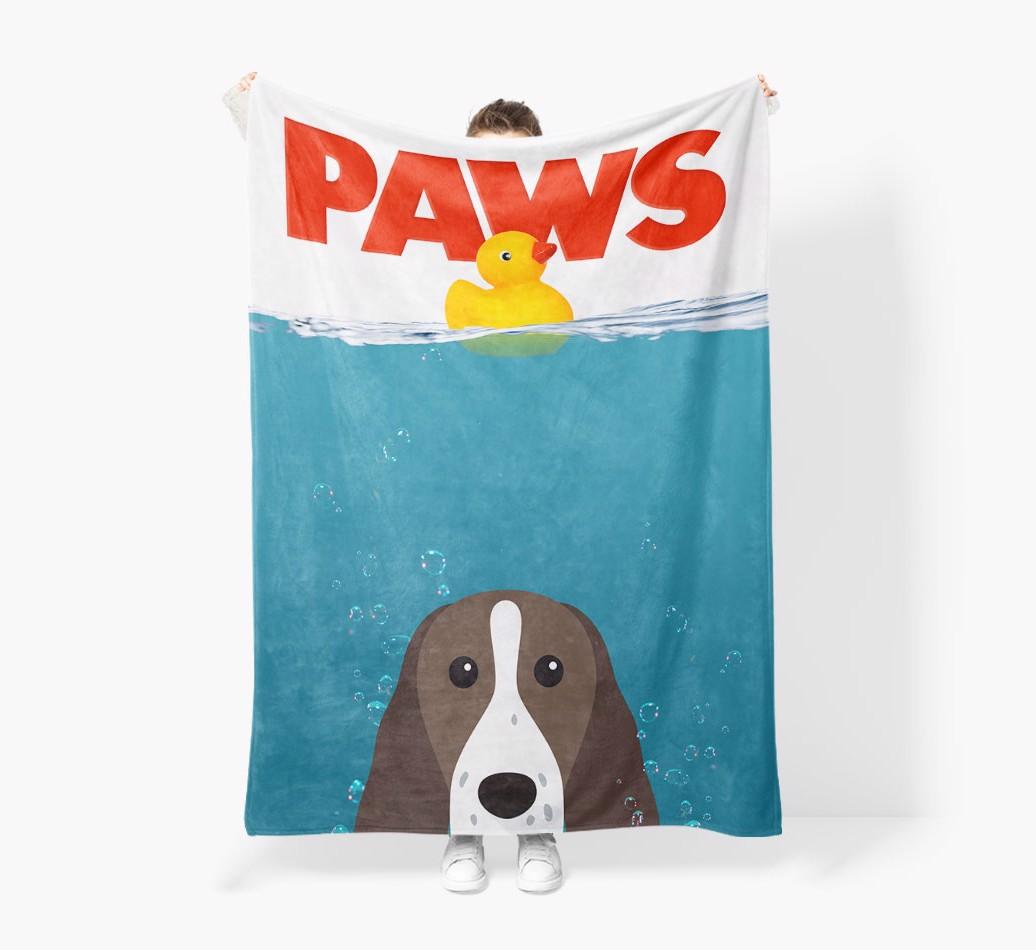 'Paws' - Personalized {breedFullName} Blanket: Premium Sherpa Fleece