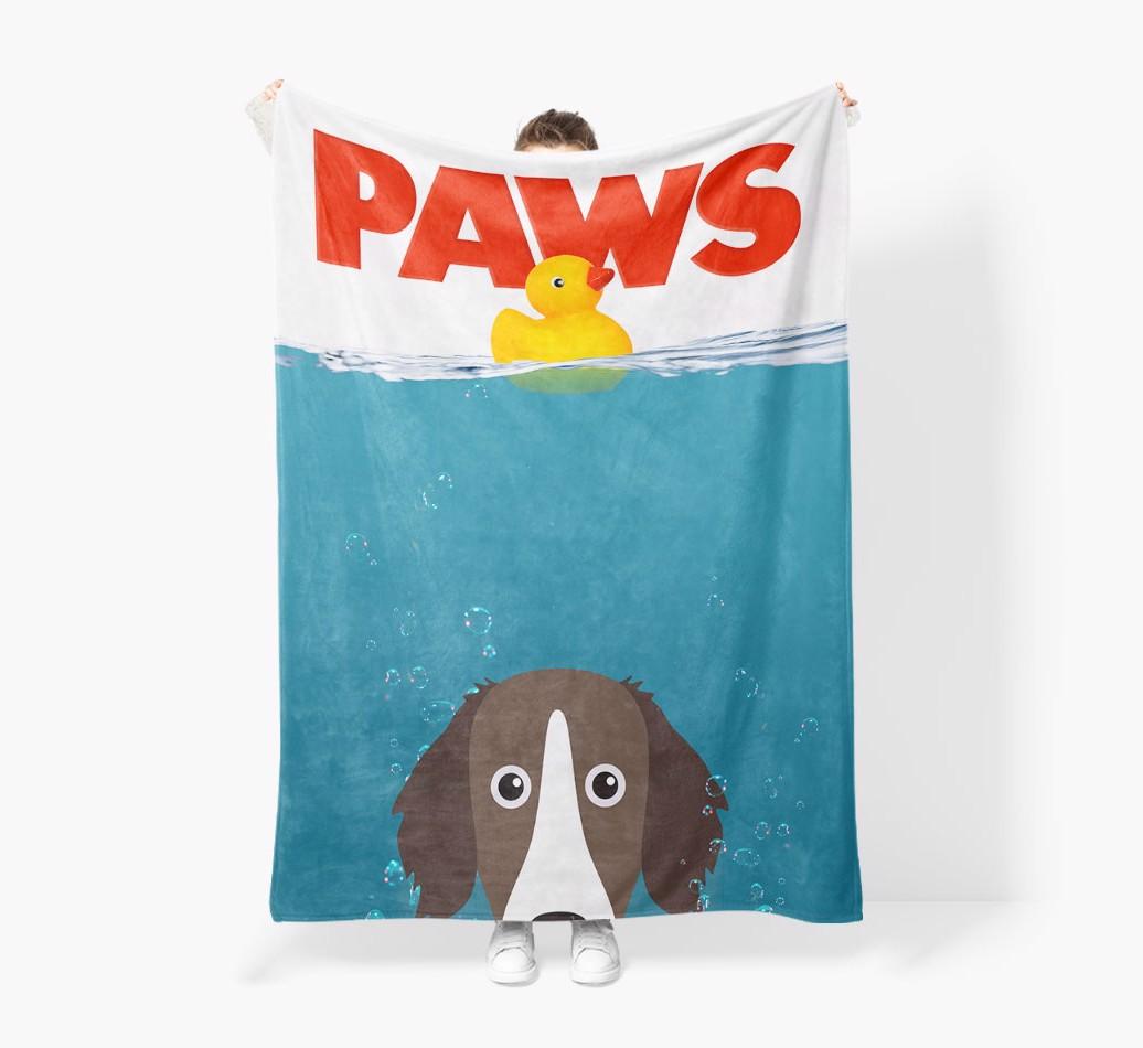 'Paws' - Personalized {breedFullName} Blanket: Premium Sherpa Fleece