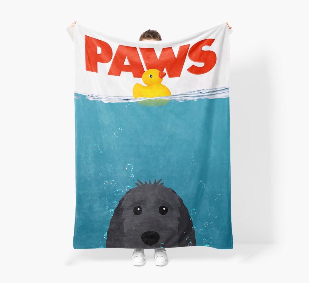 'Paws' - Personalized {breedFullName} Blanket: Premium Sherpa Fleece