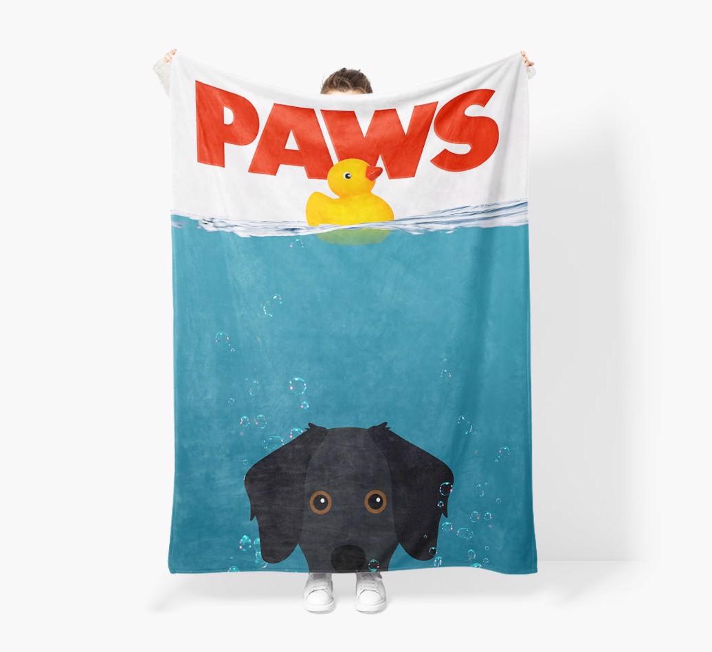 'Paws' - Personalized {breedFullName} Blanket: Premium Sherpa Fleece