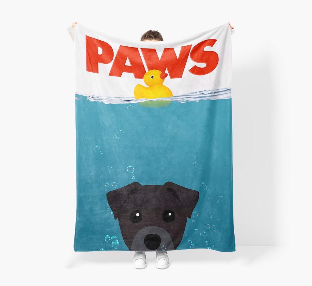 'Paws' - Personalized {breedFullName} Blanket: Premium Sherpa Fleece